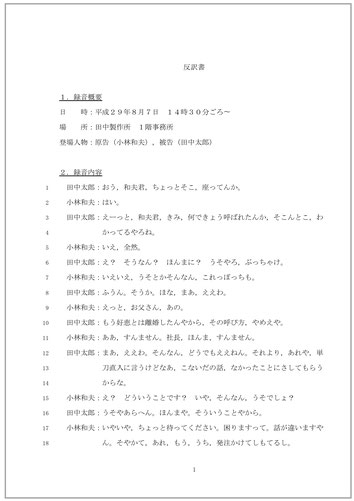 反訳書は正確性と客観性が重要