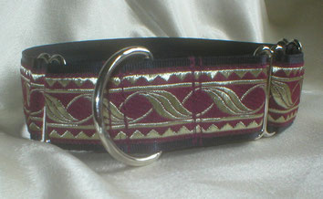 Martingale, Halsband, 4cm, Gurtband schwarz, edlde Borte