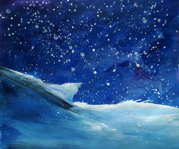 Neuschnee, Acryl/Papier