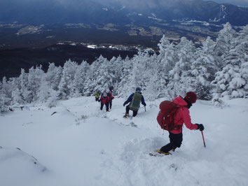 八ヶ岳　雪山　登山　西岳　ツアー