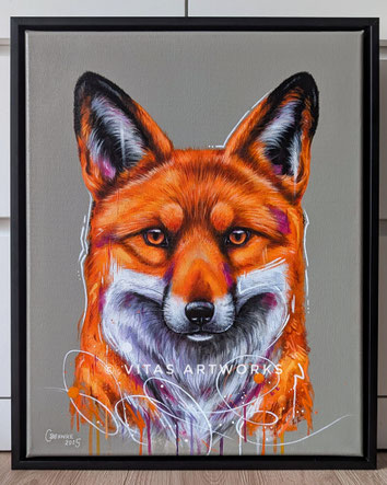 modernes Fuchs Acrylbild - Acrylmalerei auf Leinwand