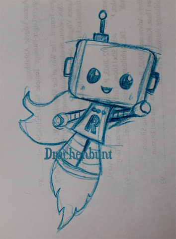 Roboter Superheld für Jungen Zeichnung Digi Stamp Plotterdatei