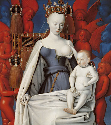 Jean Fouquet Vierge et l'Enfant entourés d'anges - 1452-58 - Musée Royal des Beaux-Arts d'Anvers (Belgique)