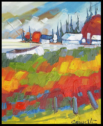 La barque à Baie-St-Paul 12x10 huile sur toile