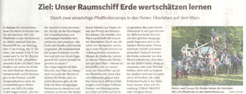 Ziel: Unser Raumschiff Erde wertschätzen lernen