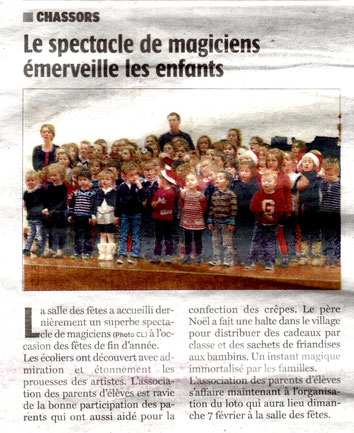 Article et photo Charente Libre du 07-01-2016