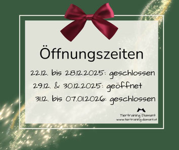 öffnungszeiten tiertraining diamant weihnachten 2023, öffnungszeiten tiertraining diamant neues jahr, öffnungszeiten tiertraining diamant 2024, hundeschule salzburg, hundetraining salzburg 2024, tiertraining diamant hundetraining, ernährung hund