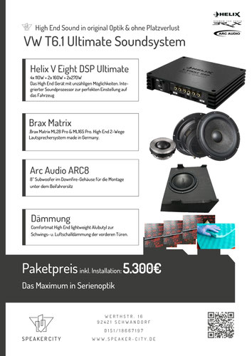 VW T6.1 Soundsystem Subwoofer DSP Endstufe Dämmung Lautsprecher