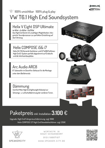 VW T6.1 Soundsystem Subwoofer DSP Endstufe Dämmung Lautsprecher