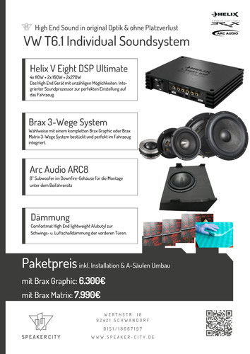 VW T6.1 Soundsystem Subwoofer DSP Endstufe Dämmung Lautsprecher