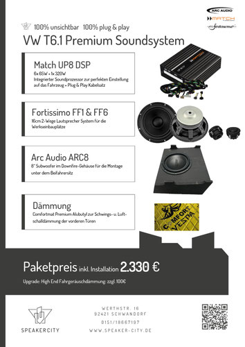 VW T6.1 Soundsystem Subwoofer DSP Endstufe Dämmung Lautsprecher