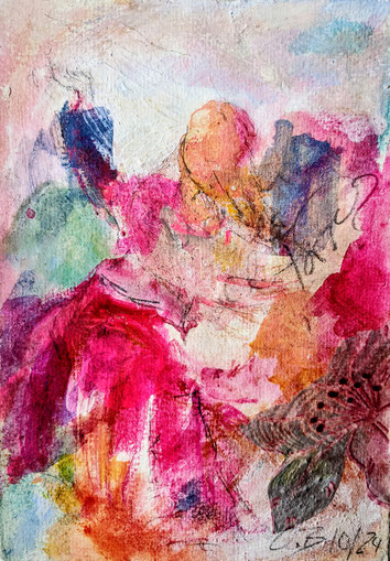 Luz y alegria, Acryl auf Papier, 20 x 15 cm, 2024