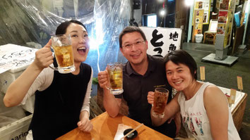 Tempuraessen mit Mariko...ist kein Bier, nur eiskalte Tee...