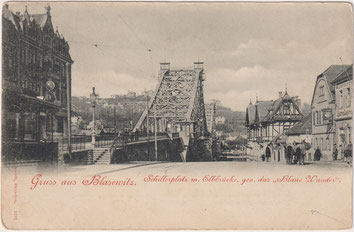 Gruss aus Blasewitz, Schillerplatz mit Elbbrücke, Archiv W. Thiele