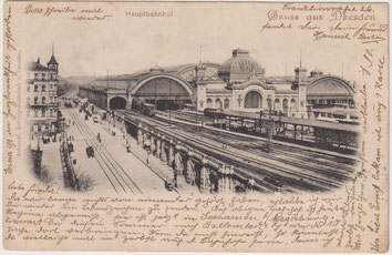 Gruss aus Dresden, Hauptbahnhof, Archiv W. Thiele