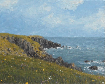 Coast near Withorn, Scotland (Öl auf Leinwand, 11,1 x 14 cm, verkauft)