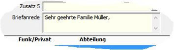 Eingabefeld Briefanrede