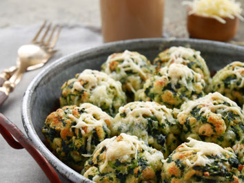 Gebackene Spinatknödel