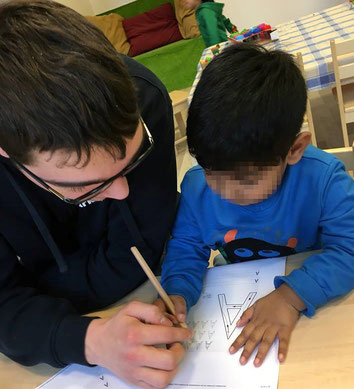 Bei der Arbeit im deutschen Kindergarten 