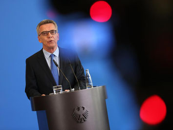 Bundesinnenminister de Maizière stellt in Berlin Maßnahmen zur Erhöhung der Sicherheit in Deutschland vor. Foto: Wolfgang Kumm