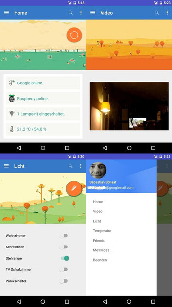 Raspberry Pi piHome Android App Smart Home