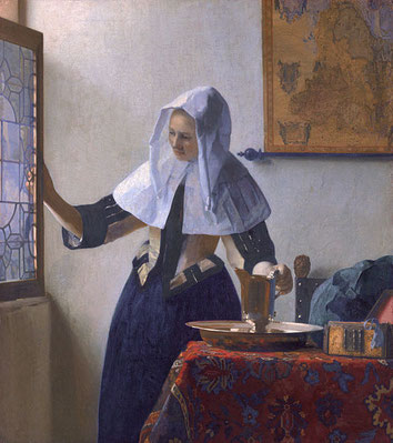 Jan Vermeer. Die Junge Frau mit der Wasserkanne am Fenster, 1664 - 1665