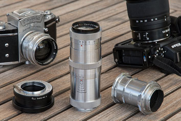Triotar mit Zwischenringset und Pixco-Adapter. Alte Objektive an Digitalkameras: Triotar 4/13,5 cm für Exakta an Nikon Z7. Foto: bonnescape.de
