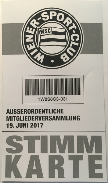 Stimmkarte zur Rückführung des WSK in den WSC