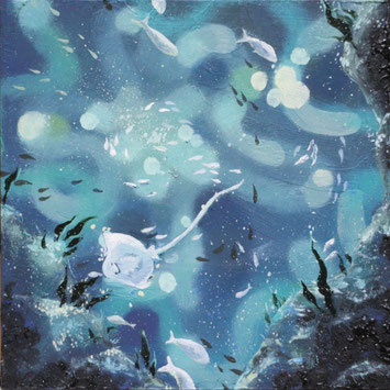 「アクアリウム-海底２-」　油彩、板　10×10cm
