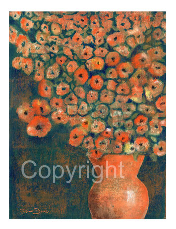 acryl Blumenstrauss orange modern