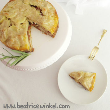 Beatrice Winkel - veganer Kartoffel-Pizza-Kuchen