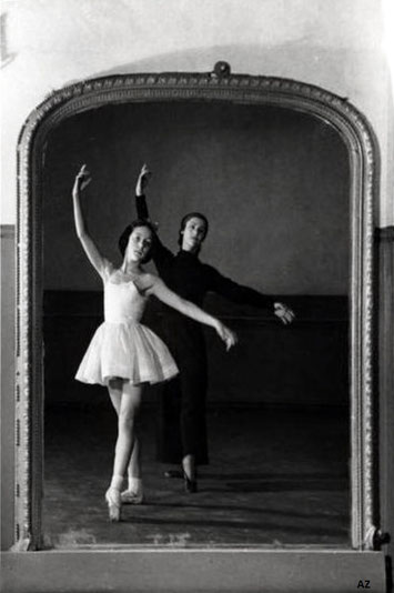 Dame Margaret "Peggy" van Praagh wearing tutu in Margaret Craske's studio in 1940. Courtesy of National Library of Australia - nla.pic_an23439270-v