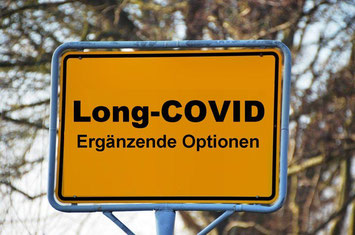 Hinweisschild Long COVID Ergänzende Optionen mit SBC Atem-Coaching