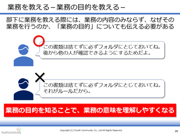 業務を教えるー業務の目的を教えるー