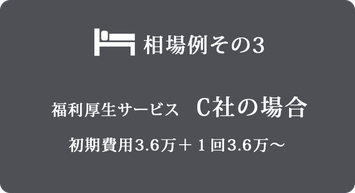 相場例その3 初期費用3.6万+1回3.6万~