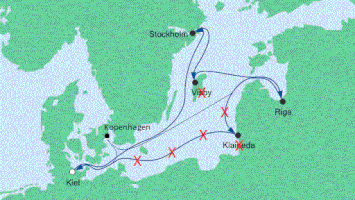 Kiel - Stockholm - Riga - Kopenhagen - Kiel