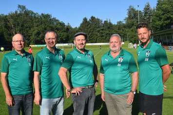 Das BSK-Vorstandsteam mit Thomas Glüder (Schatzmeister), Stefan Günter (Vorstand Kommunikation), Georg Steiner (Erster Vorstand), Raimund Hiemer (Schriftführer) und Antonio Mezzoprete (Sportlicher Leiter). 