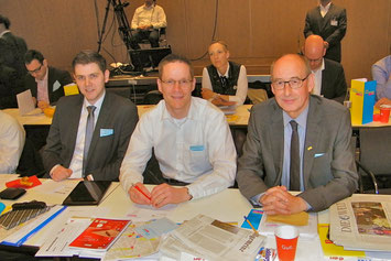 Drei der Gütersloher Delegierten: Patrick Büker, Thorsten Baumgart und Hermann Ludewig
