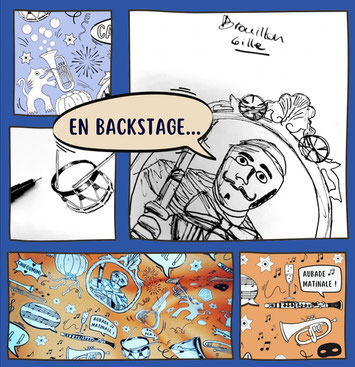 "En attendant le carnaval...", le tissu à colorier