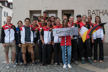 Das deutsche Kanu-Freesytle Team bei der Eröffungsfeier, Foto: Birgit Stiebing