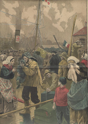 Dessin en couleur extrait du magazine Le Pelerin n°1057 du 4 avril 1897- Collection personnelle