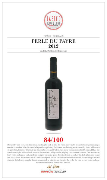 Perle du Payre - Slection Cadillac Cote de Bordeauxpar Andreas Larsson, Sommelier