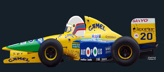 Martin Brundle by Muneta & Cerracín. Cuarta posición de Martin Brundle con un Benetton B191 en XVI Gran Premio de Mexico de 1992