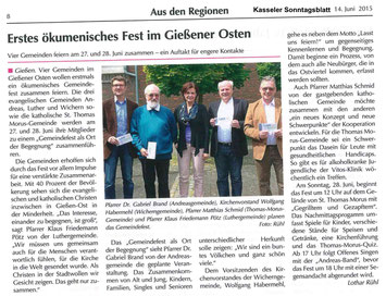Artikel von Lothar Rühl aus dem Kasseler Sonntagsblatt vom 14.6.2015