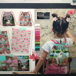Canvas-Panel für Kinder-Rucksack Einhorn
