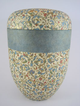 Urne: florentinisches Blumenmuster in blau mit gold
