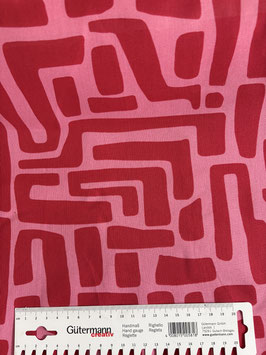 beschichtete Baumwolle Abstrakt rot / rosa Poppy Fabrics