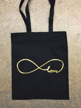 Stofftasche Infinity -  Schwarz/Gold