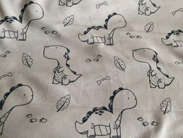 Bavoirs dinos fond gris-taupe
