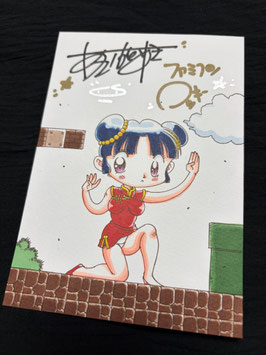 あさいもとゆき先生直筆イラスト(A６サイズ)④＆ファミコンロッキーのテーマCD